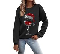 Xmas Jumpers for Women Uk Oversized Sweatshirt, Without Hood Long Sleeve Jumper Novelty Print Pullover Casual Ugly Sweatshirts Weihnachtskleidung Festive Hoodie Kostüm Oberteil
