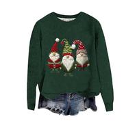 Xmas Jumpers for Women Womens Xmas Jumper Santa Claus Cashmere Tops Deer Soft Off The Shoulder Gonks Long Sleeve Fairisle Fine Knit Lightweight Teen Girls Christmas Knitted Pullover Warm