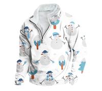 xmas jumpers men,mens 1/4 zip fleece,Christmas Jumpers for Men UK Mens Sweatshirts 1/4 Zip Pullover Xmas Fashion Fleece Jumper men's Sweater Casual Long Sleeve Tops Sweaters Outfits Clothing,White,M