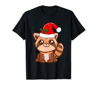 Xmas Kawaii Red Panda Cute Christmas Animal Santa's Hat T-Shirt