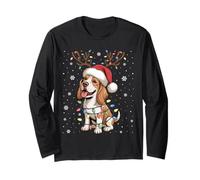 Xmas Light Santa American English Coonhound Dog Christmas Long Sleeve T-Shirt