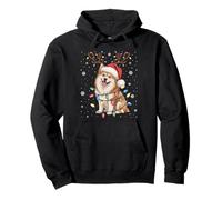 Xmas Light Santa Reindeer Icelandic Sheepdog Dog Christmas Pullover Hoodie