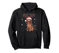 Xmas Light Santa Reindeer Redbone Coonhound Dog Christmas Pullover Hoodie