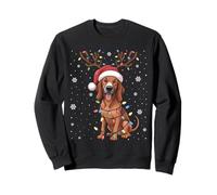 Xmas Light Santa Reindeer Redbone Coonhound Dog Christmas Sweatshirt