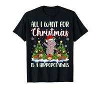 Xmas Lighting All I Want For Christmas Is A Hippopotamus T-Shirt