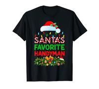 Xmas Lighting Santa's Favorite Handyman Christmas T-Shirt