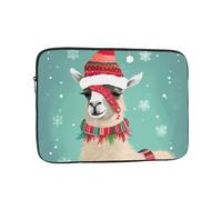 Xmas Llama Printed Laptop Sleeve for 15 inch Laptop, Shockproof Oxford Fabric Laptop Protective Case Laptop Bag