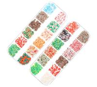Xmas Nail Decor 2 Boxes Polymer Clay Pieces for Salons | Easy DIY Fingernail Decoration, Xmas Themed Design, Manicure Supply for Salons, 12 Grid Pack