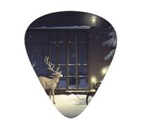 Xmas Night Printed Guitar Picks 12-Piece Set - Comfortable, Versatile Plectrum for All Guitar Styles & Players