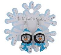 Xmas Novelty & Moving Earrings - Penguin, Snowman, Gingerbread Man - Festive Stud and Drop Earrings (Penguin H 5 cm × W 2 cm × D 1 cm)