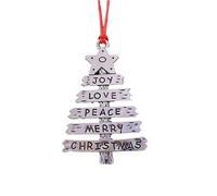 Xmas Ornament for Tree Decorations Wishing Words Christmas Tree Metal Decoration Pendant Christmas Scene Mood Decoration Pendant Home Decor Ornament for Window
