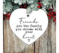 Xmas Pendant Are The Family You Choose With Heart Christmas Hanging Ceramic Keepsake For Collection Women Holiday