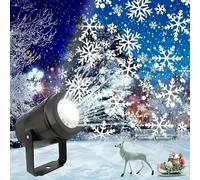 Xmas Projector Snowflake Outdoor Christmas Projector Lights LED Moving Snow Shower Waterproof Spotlight Landscape for Outside and Indoor Garden Lawn House Party Decor Holiday Decoration