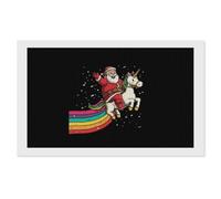 Xmas Riding Rainbow Uni-Corn Diamond DIY Painting Kits Horizontal Round