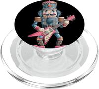 Xmas Rock Nutcracker Graphic with Electric Guitar Costume PopSockets PopGrip for MagSafe