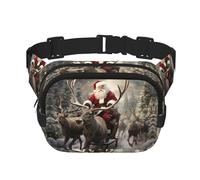 Xmas Santa Claus Fanny Packs for Women Men, Fashion Waist Packs for Workout Running Traveling Hiking
