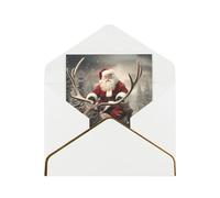 Xmas Santa Claus Print Greeting Card Paper, Half Fold To Cards For Birthday, Wedding, Party.