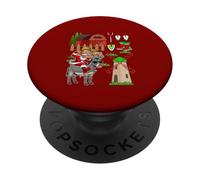 Xmas Santa Sunglasses Riding Donkey Reindeer Farming Farmer PopSockets Adhesive PopGrip