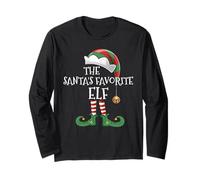 Xmas Santa's Favorite Elf Matching Family Group Christmas Long Sleeve T-Shirt