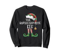 Xmas Santa's Favorite Elf Matching Family Group Christmas Sweatshirt