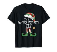 Xmas Santa's Favorite Elf Matching Family Group Christmas T-Shirt