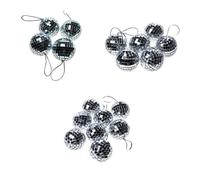 Xmas Silver Mirror Mosaic Disco Ball Baubles Tree Ornaments