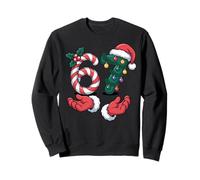 Xmas SIX SEVEN Santa Hands Candy Canes Funny Christmas 67 Sweatshirt