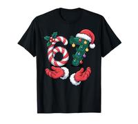 Xmas SIX Seven Santa Hands Candy Canes Funny Christmas 67 T-Shirt