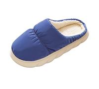 Xmas Slippers Men,Men's Slippers Winter Home Slides for Men - Cozy Thermal Indoor Shoes with Christmas Print Casual Slippers for Relaxed Home Living (Navy, 7)