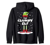 Xmas Snow Funny Clumsy Elf Matching Family Christmas Party Zip Hoodie