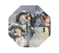 Xmas Snowman Printed Coasters for Drinks Set of 6 PVC Leather Coasters Table Protection Coffee Cup Mat for Bar Kitchen Home - Octagon