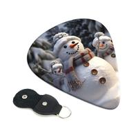 Xmas Snowman Printed Guitar Picks,Guitar Picks 6 Pcs With Picks Holder,Unique Guitar Gift For Bass Electric Acoustic Guitars