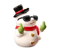 Xmas Snowman Statues W/Middle Finger Cute Snowman Statue for Home Office