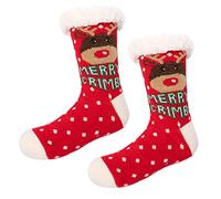 Xmas Socks Thermal for Women Christmas Slipper Autumn Ladies Cozy Warm Womens 4-7 Cosy Bed Sock Gifts Her Mum Sister Fluffy Kids Women's Orange