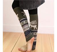 Xmas Socks Women - Knitted Leg High Knit Winter Cable Leggings Crochet Long Warm (Amry Green, One Size)