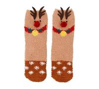 Xmas Socks Womens Fluffy Ladies Thermal Bed Christmas Slippers for Women Men Funny Slipper Winter Sleeping Warm Gift Mens Size 4-7 Multipack Kids Cozy Cosy Purple