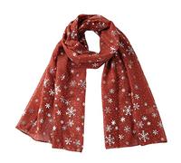 Xmas Soft Neck Warmer Ladies Scarf Chiffon Ladies Snood Printed Shawl Scarf Lightweight Scarf Xmas Adult Scarf Neck Warmer Warm Women Snood Ladies Scarves for Spring Autumn Winter (X-2-A, One Size)