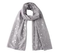 Xmas Soft Neck Warmer Ladies Scarf Chiffon Ladies Snood Printed Shawl Scarf Lightweight Scarf Xmas Adult Scarf Neck Warmer Warm Women Snood Ladies Scarves for Spring Autumn Winter (X-2-GY1, One Size)