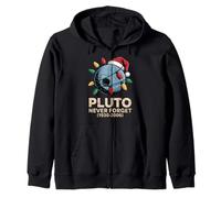 Xmas Space Geeks Never Forget Pluto - Funny Teachers Zip Hoodie