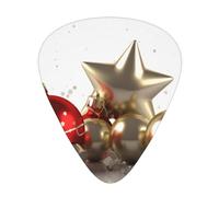 Xmas Star Balls Bell Printed Guitar Picks 12-Piece Set - Comfortable, Versatile Plectrum for All Guitar Styles & Players