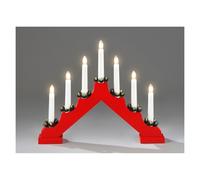 Xmas Static Indoor Red Wooden 7 light CANDLE ARCH / CANDLELIER/ bridge