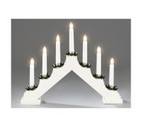 Xmas Static Indoor White wooden 7 lights CANDLE ARCH / CANDLELIER/ bridge