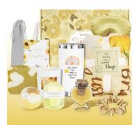 Xmas station christmas gifts with a touch of sun for women, sunflower gifts for mom, 13 spa gifts for women, birthday gift sets, gifts for her, christmas baskets