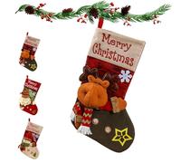 Xmas Stocking Mystery Bag, 18.5 Inch 3D Christmas Candy Stockings, 3pcs Xmas Stocking Mystery Bag, Plush Holiday Fireplace Hanging Stockings (A1)