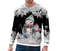 Xmas Sweatshirt Mens, Mens Christmas Jumper Light Up, Ugly Christmas Theme Xmas Jumper Sweatshirt Adults Unisex Sweater 3D Graphic Loose Casual Sports Blouse