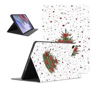 Xmas Tablet Case for Samsung Galaxy Tab S8 Ultra 2022 SM-X906 14.6" | Christmas Tree Bowknot Bow Star Polka Dot Red Green Aesthetic Pattern Adjustable Flip PU Leather Stand Funda for Women Girls