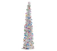 Xmas - Three Kings 1.8m Pop Up Gatsby Tinsel Christmas Tree Silver