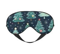 Xmas Tree Ball Stars Print Double Sided Eye Mask, Blackout Eye Mask, All Night Sleep Eye Mask for Women Men