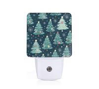 Xmas Tree Ball Stars Print Plug-in Night Light for Bedroom Hallway Dorm Living Room Illumination Home Decor