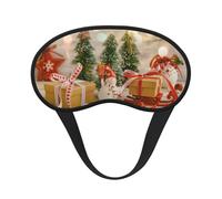 Xmas Tree Ball Stars Print Sleep Eye Mask Light Blocking Soft and Comfortable Night Eye Blinder for Women Men for Sleeping Travel Night Shift